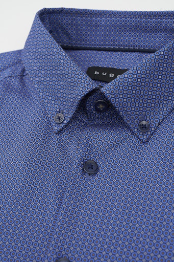 Hemden lange mouw navy Bugatti