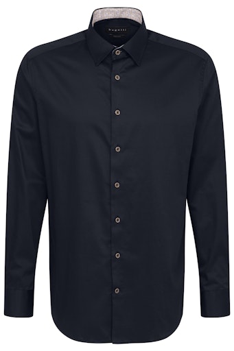 Hemden lange mouw navy Bugatti