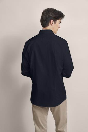 Hemden lange mouw navy Bugatti