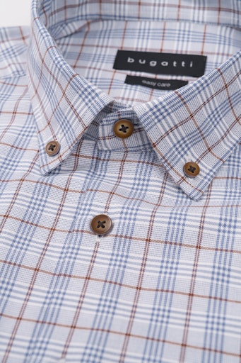 Hemden lange mouw blauw Bugatti