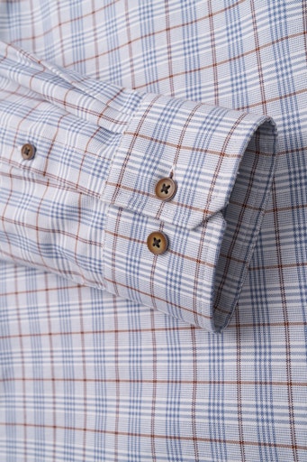Hemden lange mouw blauw Bugatti