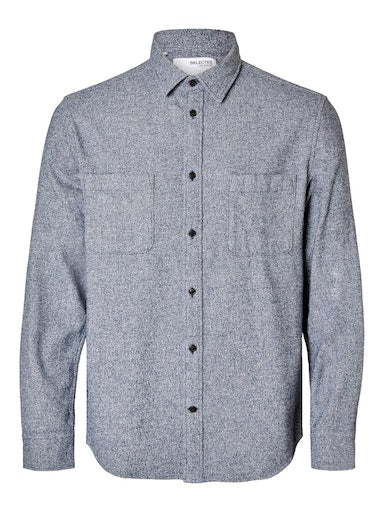 Hemden lange mouw blauw Selected HOMME