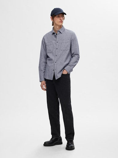 Hemden lange mouw blauw Selected HOMME