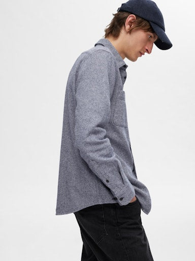 Hemden lange mouw blauw Selected HOMME