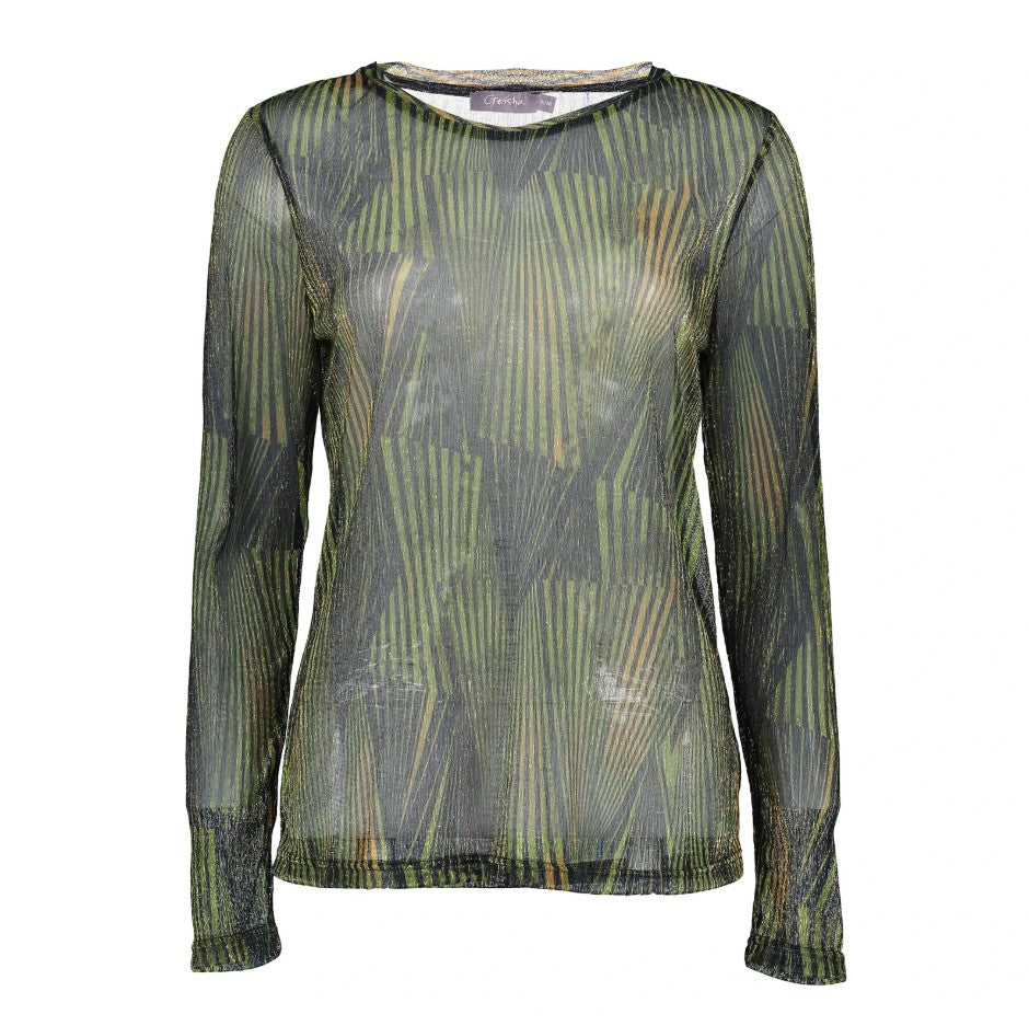 Blouses lange mouw groen Geisha