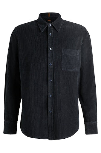 Hemden lange mouw blauw Boss Men Black