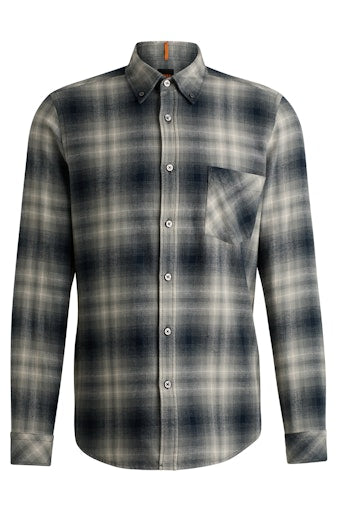 Hemden lange mouw grijs Boss Men Black