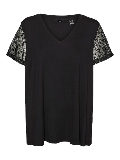 T-shirts korte mouw zwart VERO MODA Curve