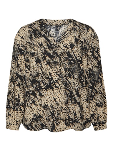 Blouses lange mouw bruin VERO MODA Curve