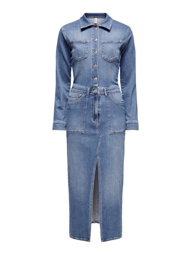 Jurken lange mouw blauw ONLY