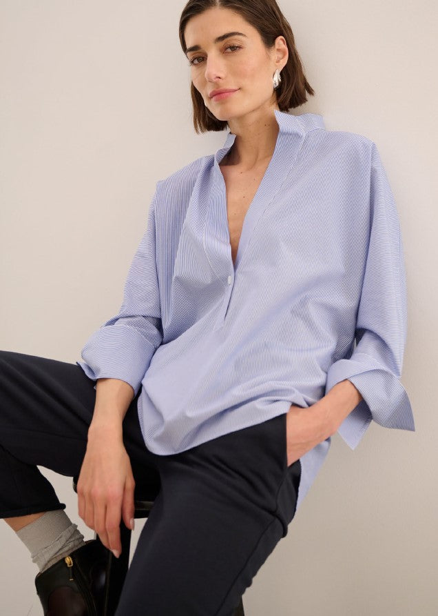 Blouses lange mouw blauw Margittes