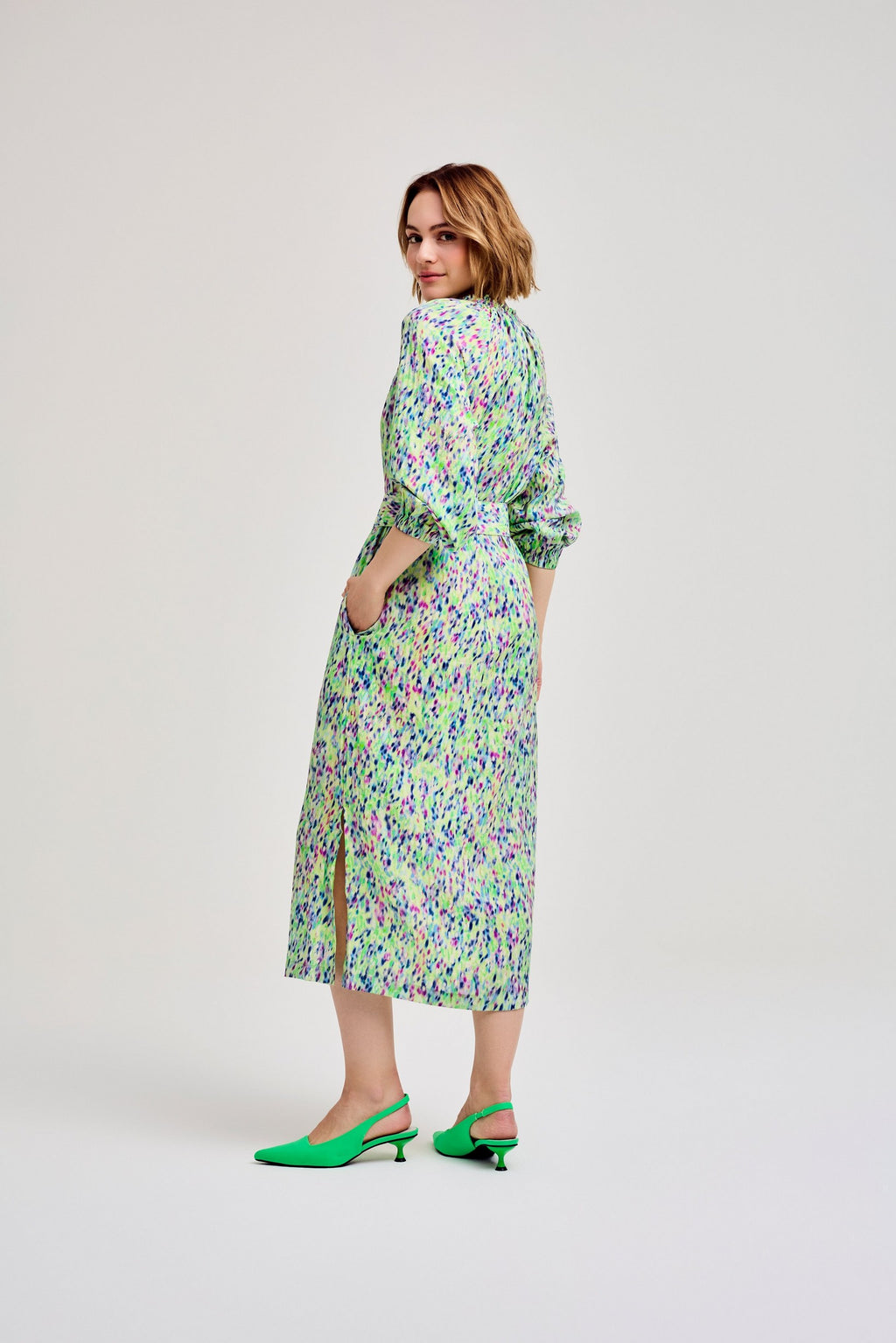 Jurken lange mouw groen CKS