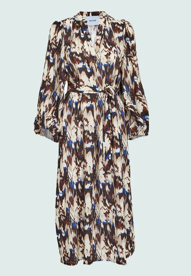 Jurken lange mouw multicolor Minus