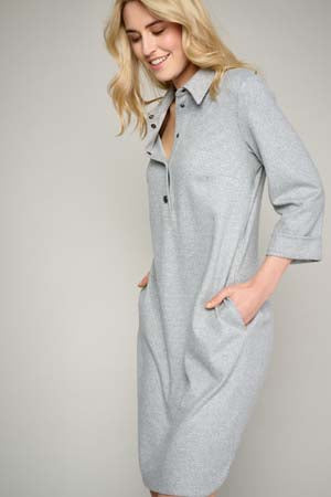 Jurken lange mouw grijs Marie Méro