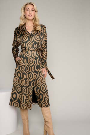 Jurken lange mouw bruin Marie Méro