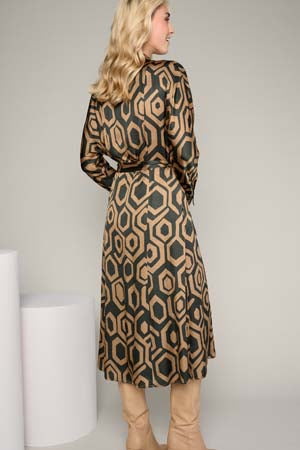 Jurken lange mouw bruin Marie Méro