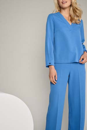 Blouses lange mouw blauw Marie Méro