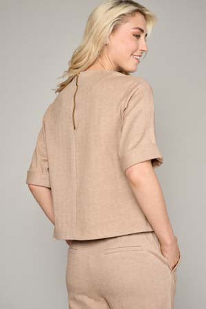 Blouses korte mouw bruin Marie Méro