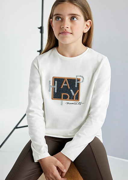 T-shirts lange mouw beige Mayoral