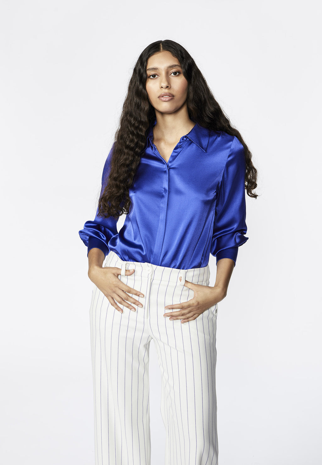 Blouses lange mouw paars Xandres