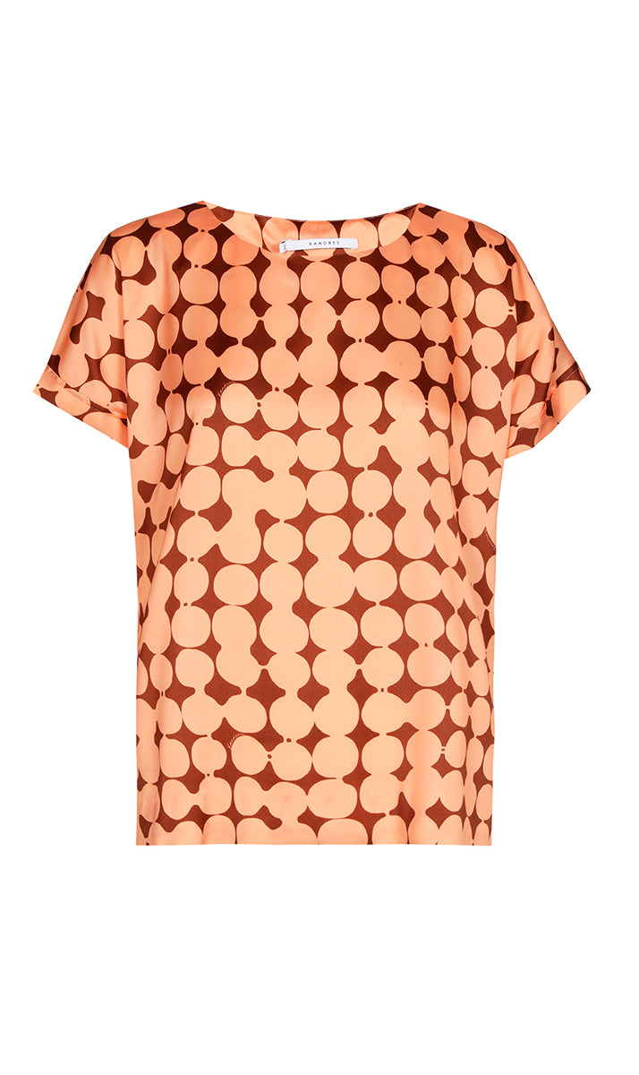Blouses korte mouw oranje Xandres