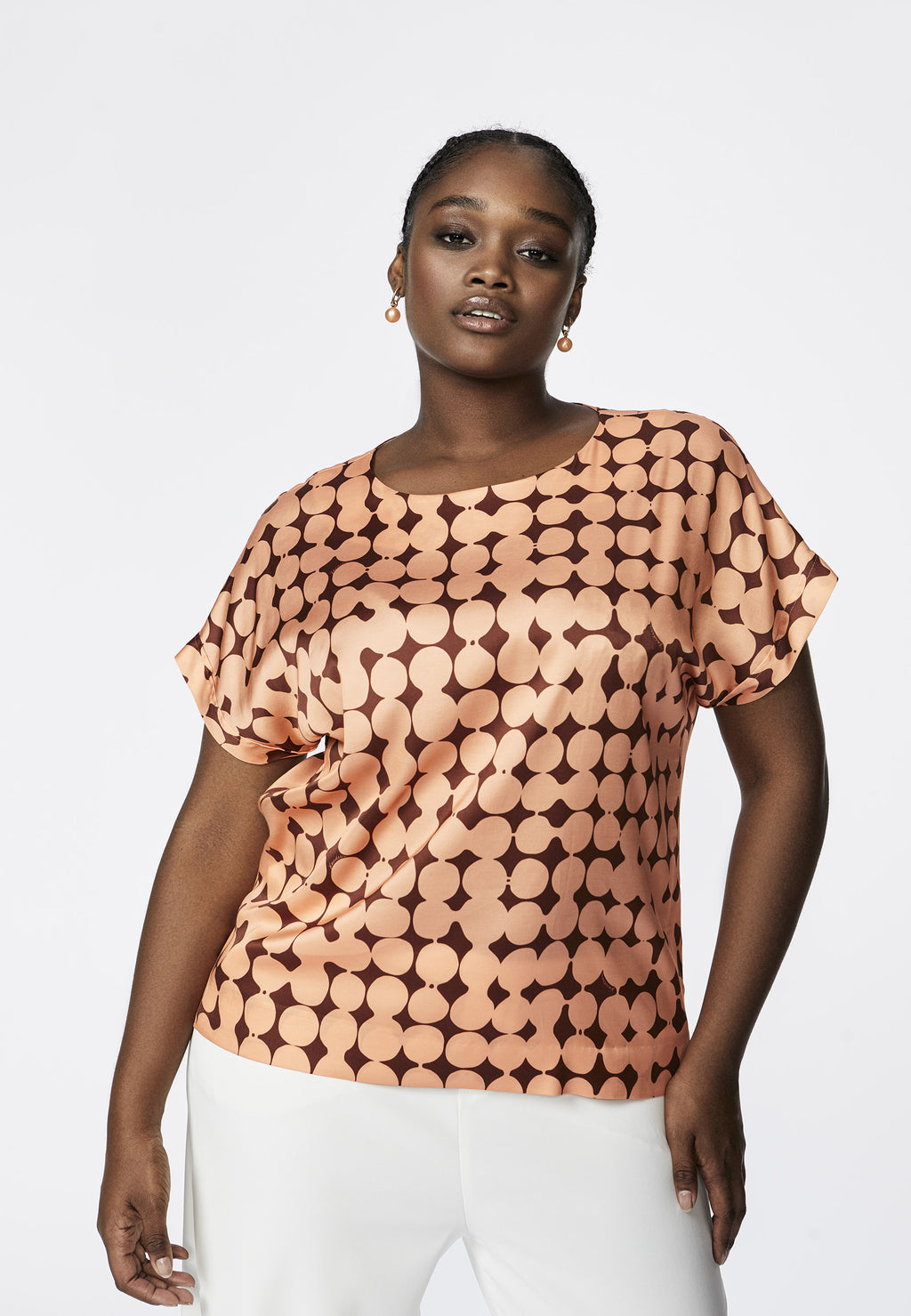 Blouses korte mouw oranje Xandres