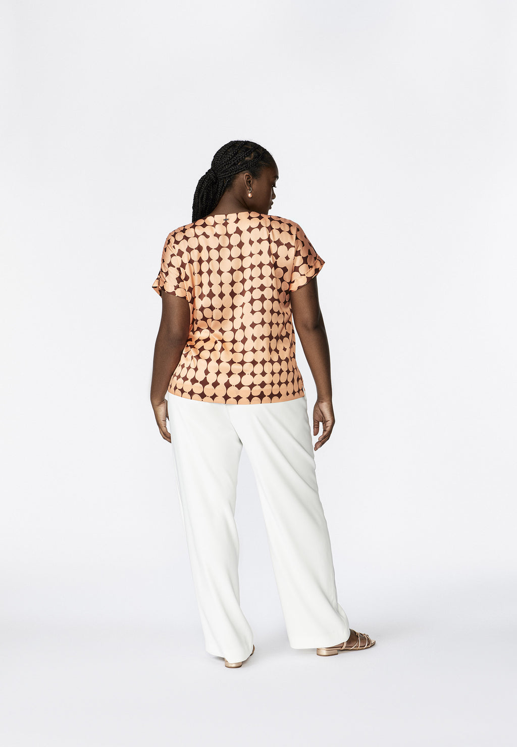 Blouses korte mouw oranje Xandres