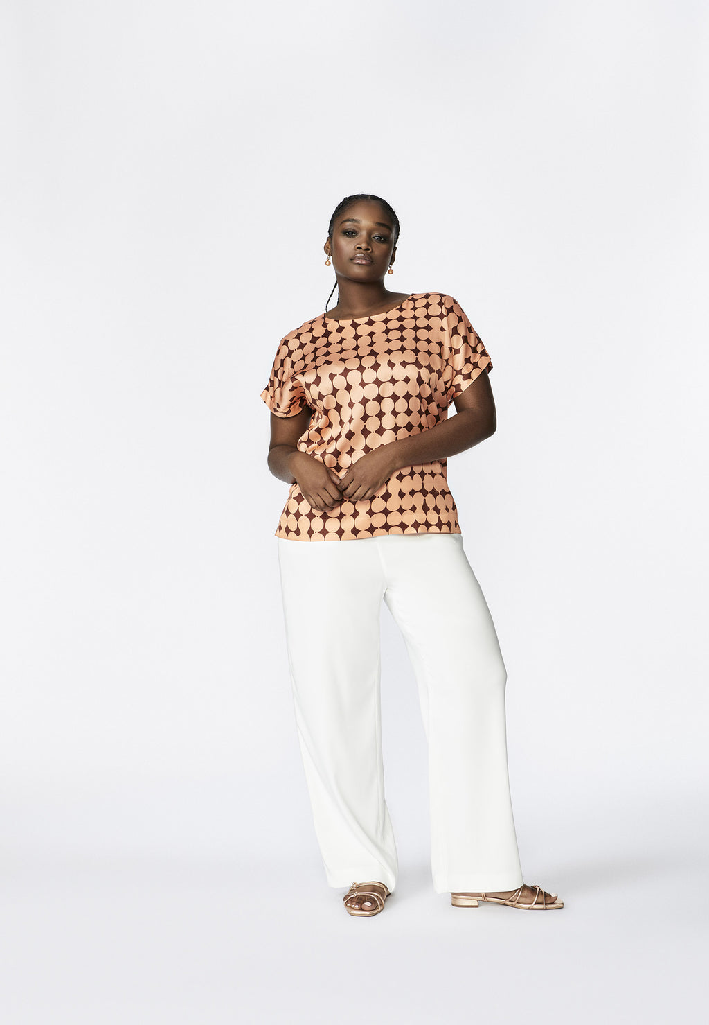 Blouses korte mouw oranje Xandres