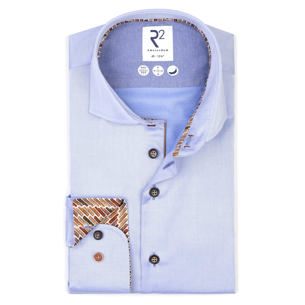 Hemden lange mouw blauw R2 Amsterdam