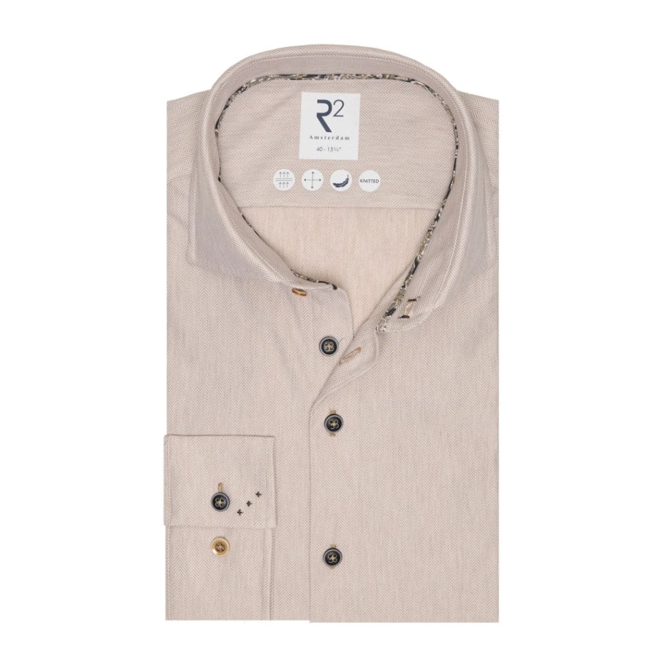 Hemden lange mouw beige R2 Amsterdam