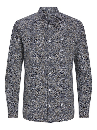 Hemden lange mouw blauw JACK & JONES PLUS