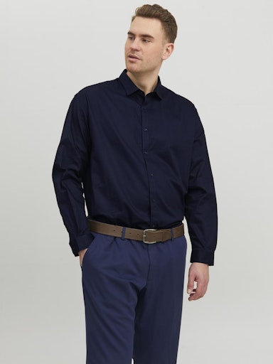 Hemden lange mouw navy JACK & JONES PLUS