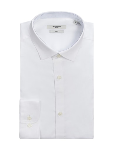 Hemden lange mouw wit JACK & JONES PLUS
