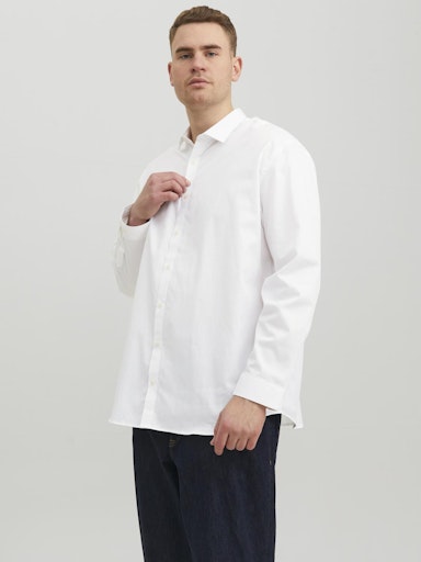 Hemden lange mouw wit JACK & JONES PLUS