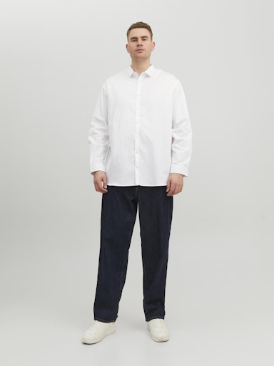 Hemden lange mouw wit JACK & JONES PLUS