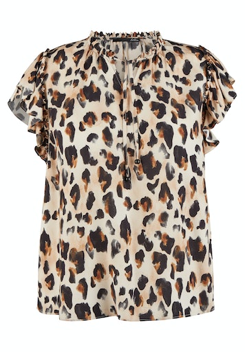Blouses korte mouw beige LeComte