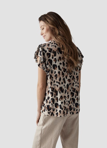 Blouses korte mouw beige LeComte