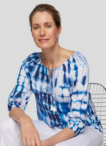 Blouses lange mouw navy Rabe