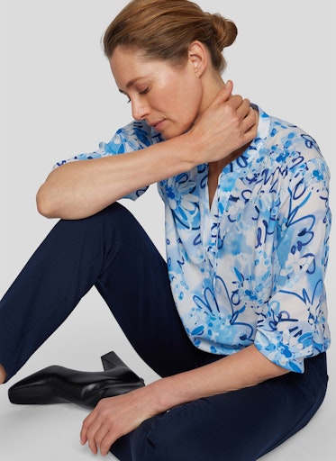 Blouses lange mouw blauw Rabe