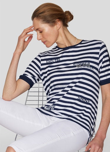 T-shirts korte mouw navy Rabe