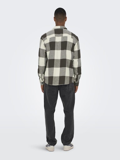Hemden lange mouw bruin ONLY&SONS