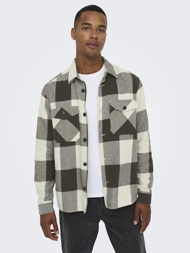 Hemden lange mouw bruin ONLY&SONS