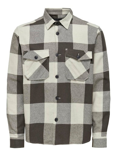 Hemden lange mouw bruin ONLY&SONS