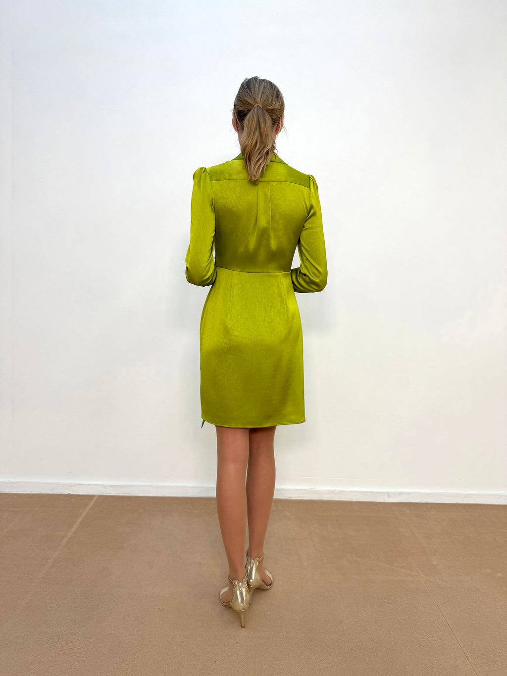 Jurken lange mouw groen Linea Raffaelli