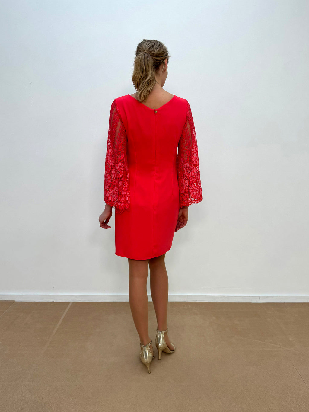 Jurken lange mouw roze Linea Raffaelli