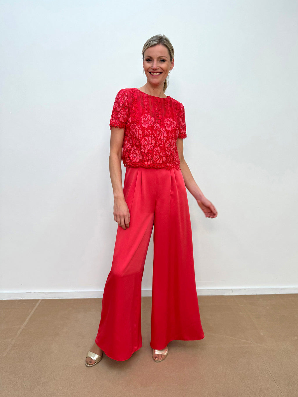 Blouses korte mouw roze Linea Raffaelli
