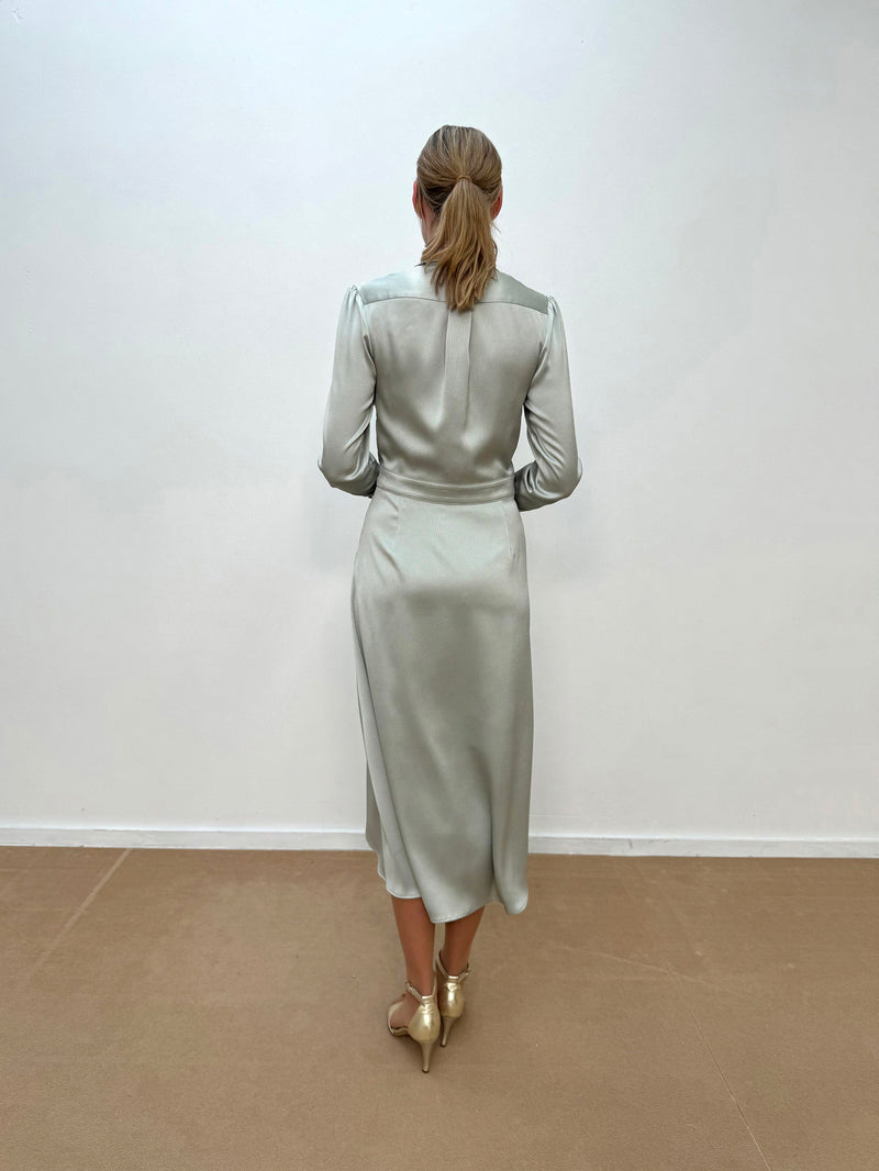 Jurken lange mouw groen Linea Raffaelli