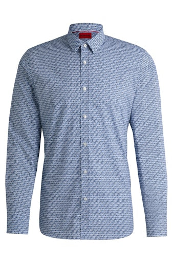 Hemden lange mouw blauw HUGO RED