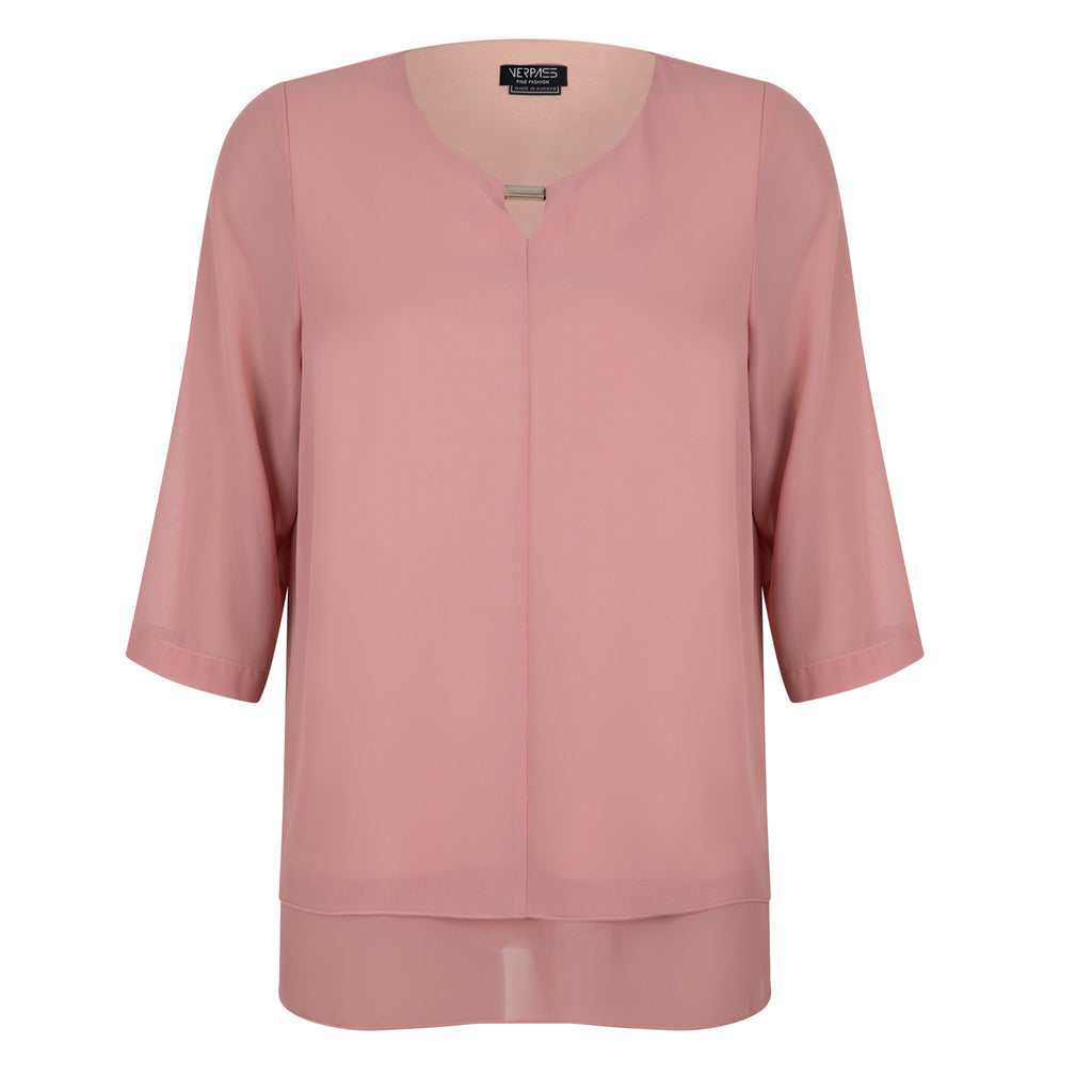 Blouses lange mouw roze Verpass