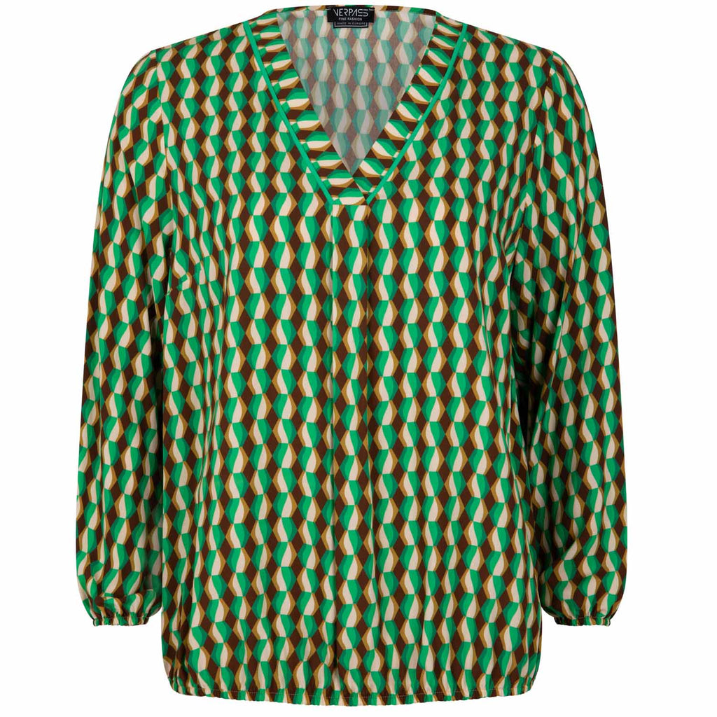 Blouses lange mouw groen Verpass